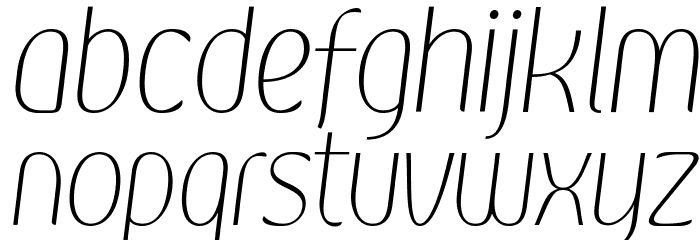 Kandira PERSONAL Thin Italic Font LOWERCASE