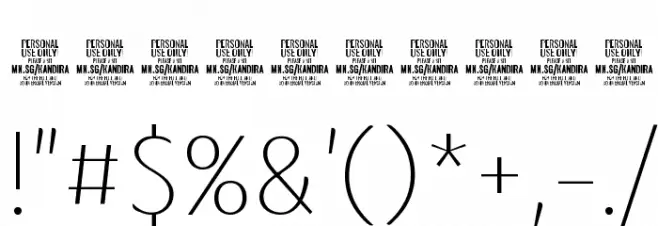 Kandira PERSONAL Thin Font OTHER CHARS