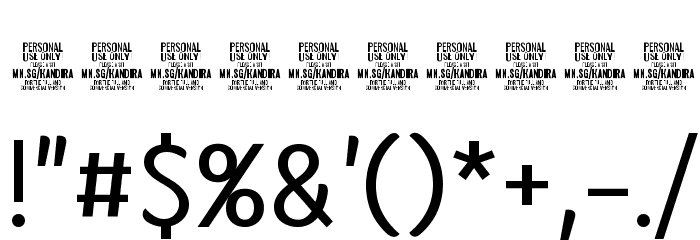 Kandira PERSONAL Font OTHER CHARS
