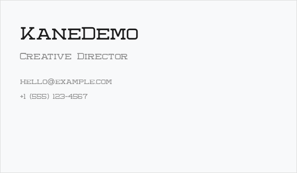 KaneDemo Business Card