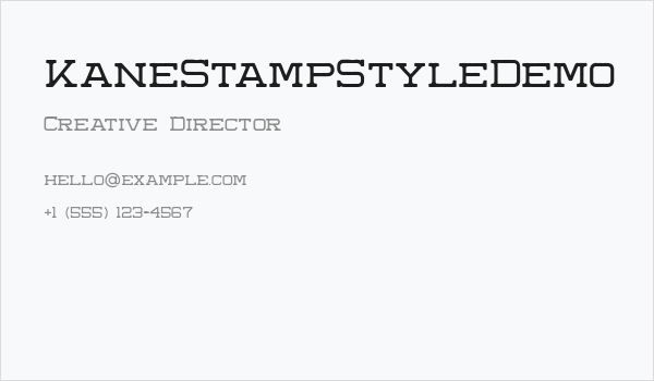 KaneStampStyleDemo Business Card