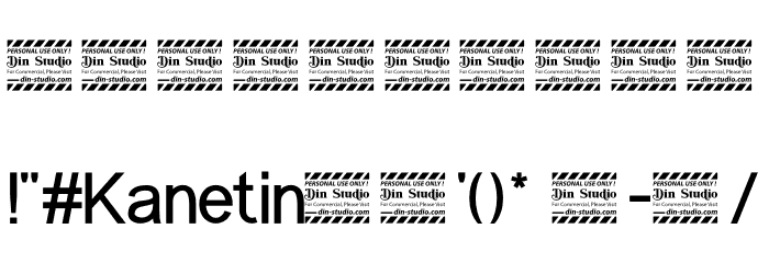 Kanetin Personal Use Font OTHER CHARS