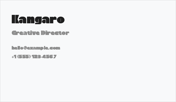 Kangaro Business Card