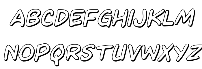Kangaroo Court 3D Italic Font LOWERCASE