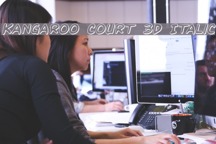 Kangaroo Court 3D Italic Font examples