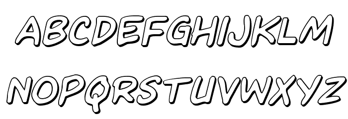 Kangaroo Court 3D Italic Font LOWERCASE