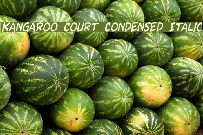 Kangaroo Court Condensed Italic Font examples