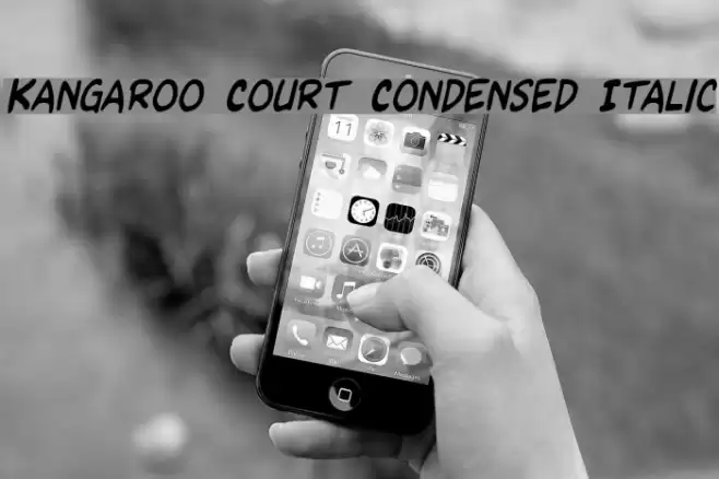 Kangaroo Court Condensed Italic Font examples