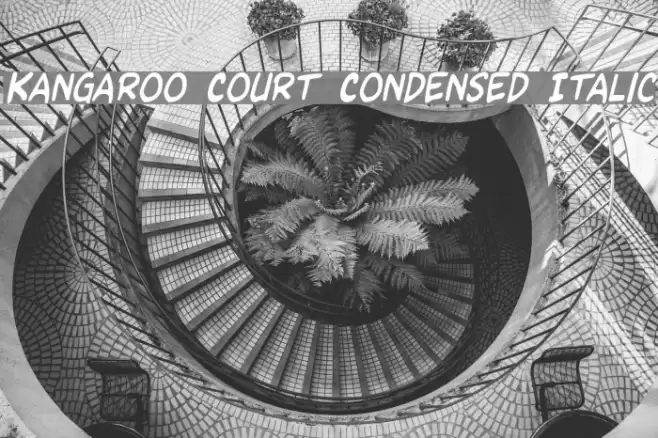Kangaroo Court Condensed Italic Font examples