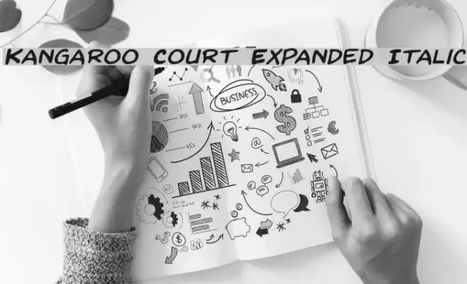 Kangaroo Court Expanded Italic Font examples