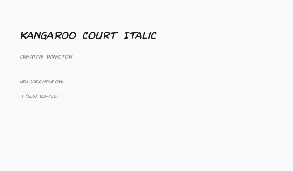 Kangaroo Court Italic Business Card