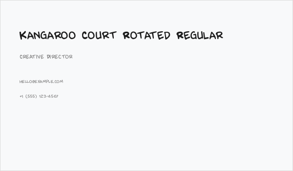 Kangaroo Court Rotated Regular Business Card