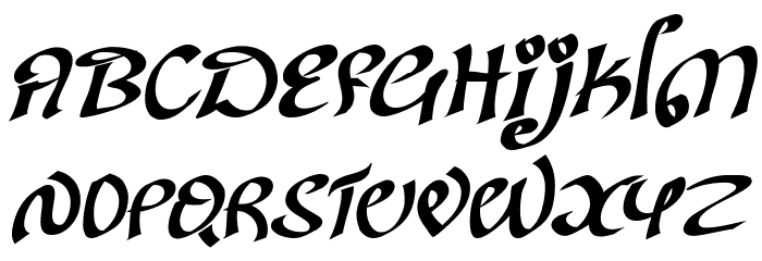 Kanglish-Italic Font LOWERCASE