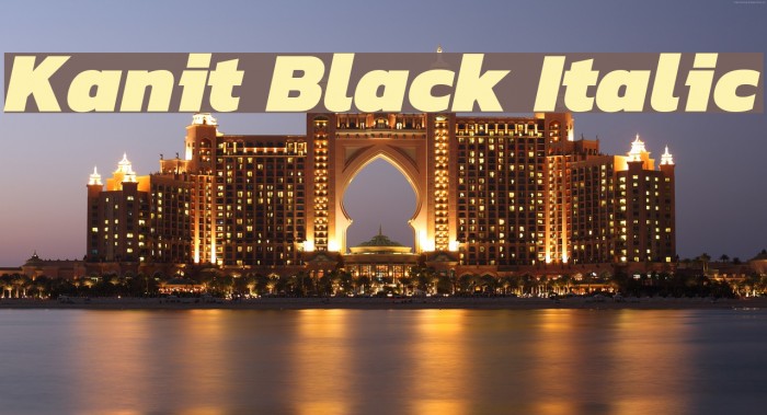 Kanit Black Italic Font examples