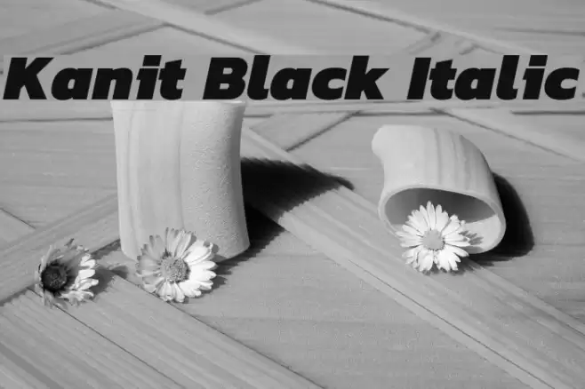 Kanit Black Italic Polices examples