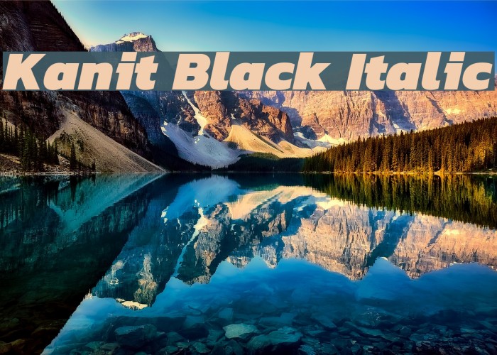 Kanit Black Italic Font examples