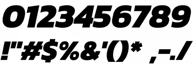 Kanit ExtraBold Italic Font OTHER CHARS