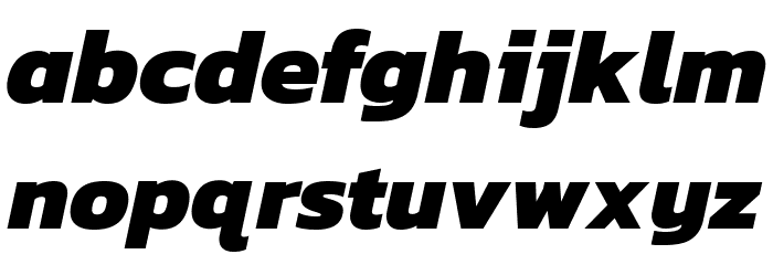 Kanit ExtraBold Italic Font LOWERCASE