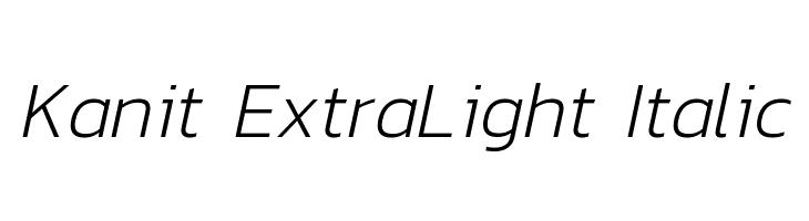 Kanit ExtraLight Italic Font