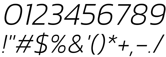 Kanit ExtraLight Italic Font OTHER CHARS
