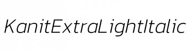 Kanit ExtraLight Italic  Free Fonts Download