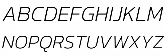 Kanit ExtraLight Italic Schriftart Groß