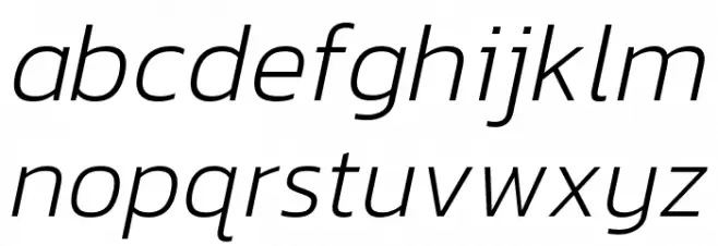Kanit ExtraLight Italic Шрифта строчной