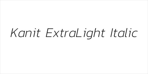 Kanit ExtraLight Italic Logo