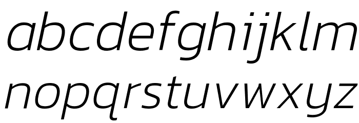 Kanit ExtraLight Italic Font LOWERCASE