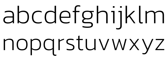 Kanit-ExtraLight Font LOWERCASE