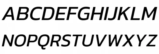 Kanit Italic Schriftart Groß