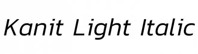 Kanit Light Italic  Frei Schriftart Herunterladen