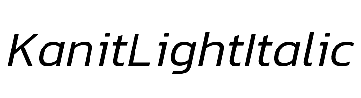 Kanit Light Italic  Frei Schriftart Herunterladen