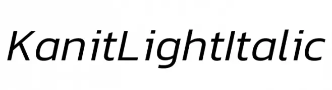Kanit Light Italic  Free Fonts Download