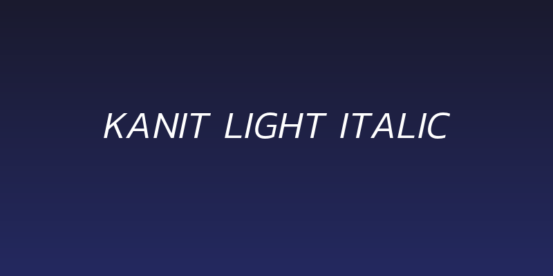 Kanit Light Italic Social Header