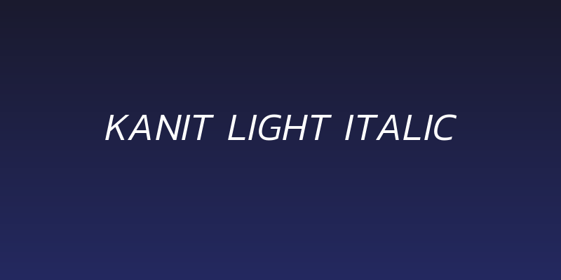 Kanit Light Italic Social Header