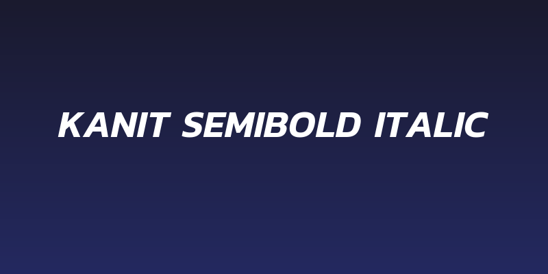 Kanit SemiBold Italic Social Header