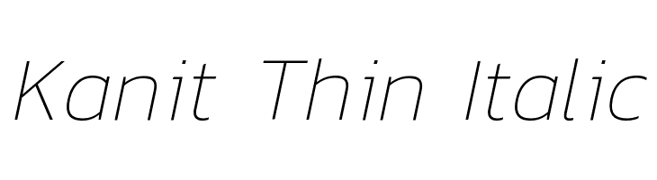 Kanit Thin Italic Font