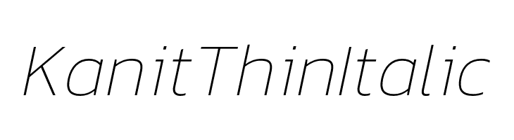 Kanit Thin Italic  font caratteri gratis
