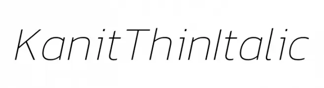 Kanit Thin Italic  Frei Schriftart Herunterladen