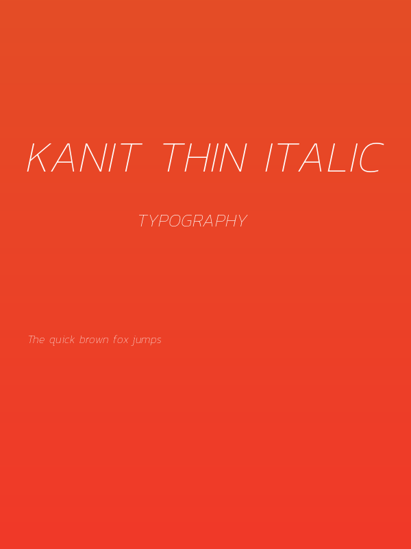 Kanit Thin Italic Poster