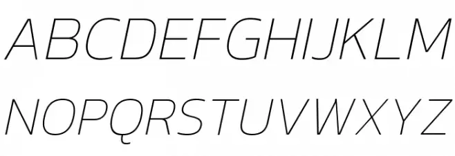 Kanit Thin Italic Schriftart Groß
