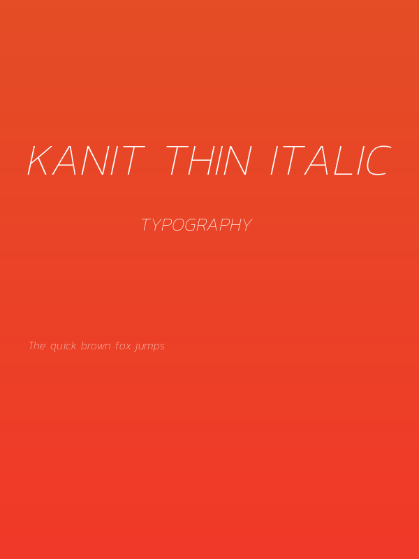 Kanit Thin Italic Poster