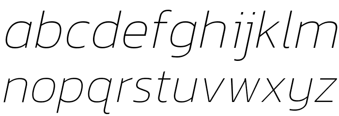 Kanit Thin Italic Font LOWERCASE
