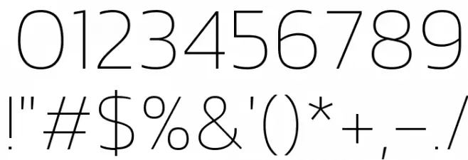 Kanit Thin Font OTHER CHARS