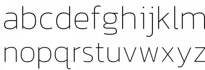 Kanit Thin Font LOWERCASE