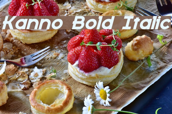 Kanno Bold Italic Font examples