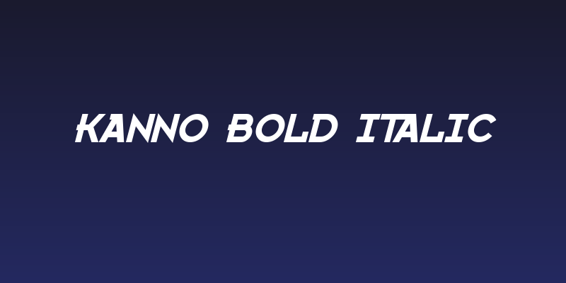Kanno Bold Italic Social Header