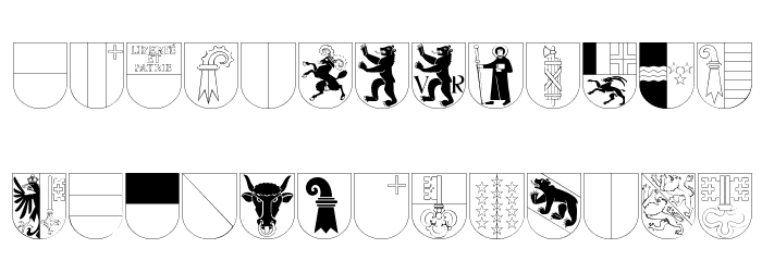 Kantonswappen CHFL Font LOWERCASE