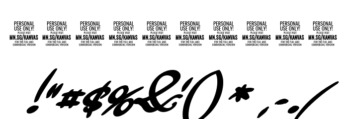 Kanvas Black PERSONAL USE Font OTHER CHARS